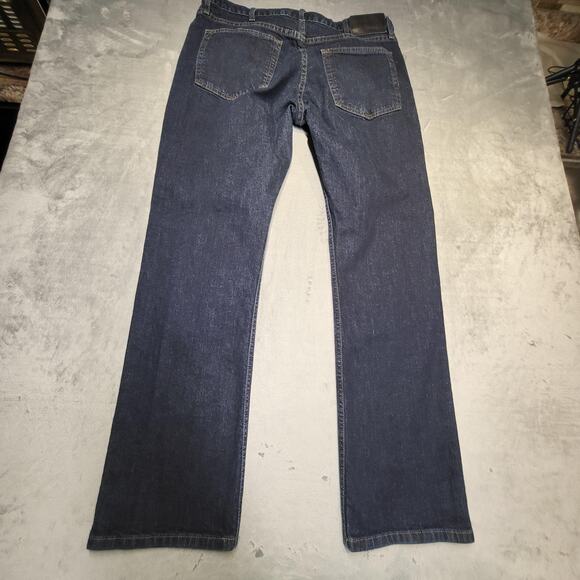 Eddie Bauer Jeans Mens 37x33 Blue Straight Leg Stretch Denim Dark Wash Classic - Picture 9 of 10